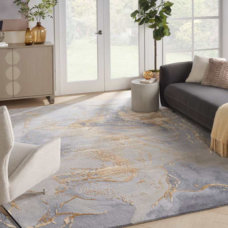 Prismatic Dreams Hand-Tufted Wool Blend 8' x 10' Gray Rug
