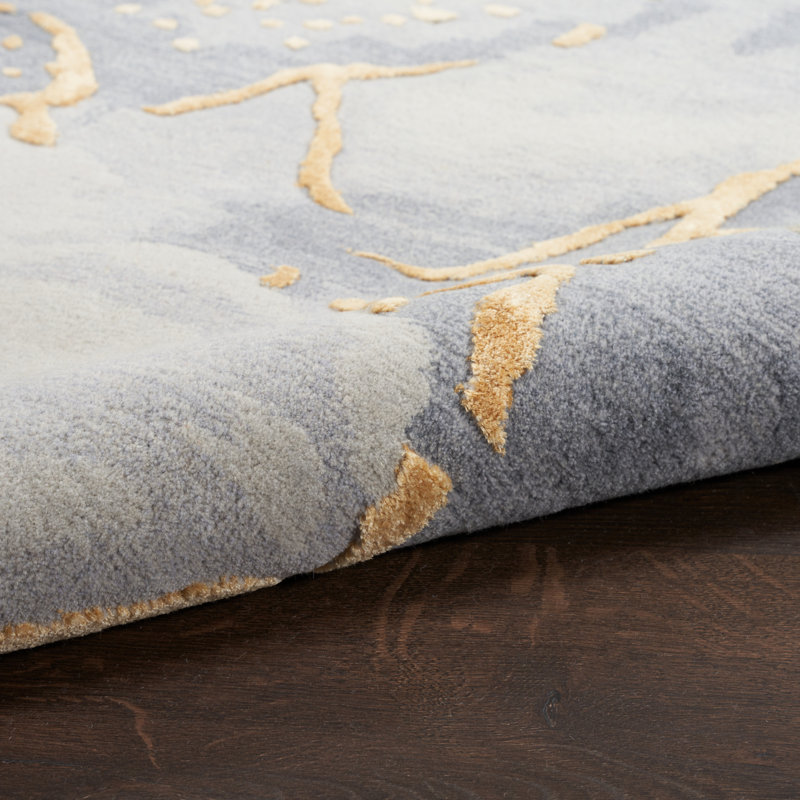 Prismatic Dreams Hand-Tufted Wool Blend 8' x 10' Gray Rug