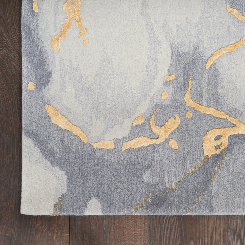 Prismatic Dreams Hand-Tufted Wool Blend 8' x 10' Gray Rug