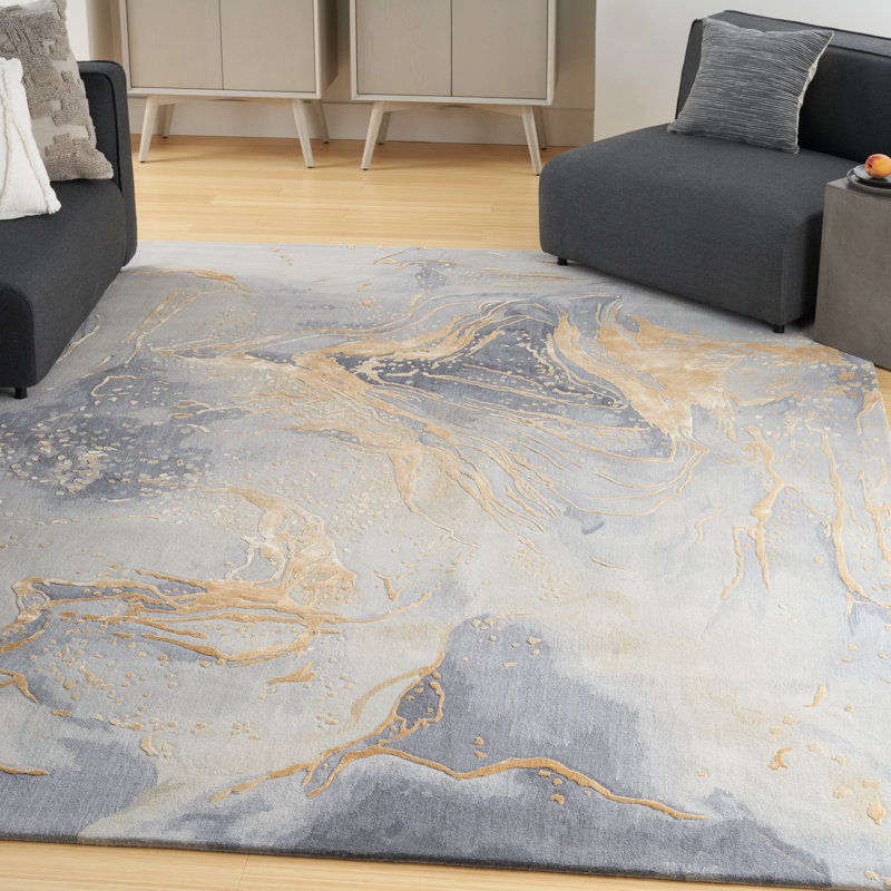 Prismatic Dreams Hand-Tufted Wool Blend 8' x 10' Gray Rug