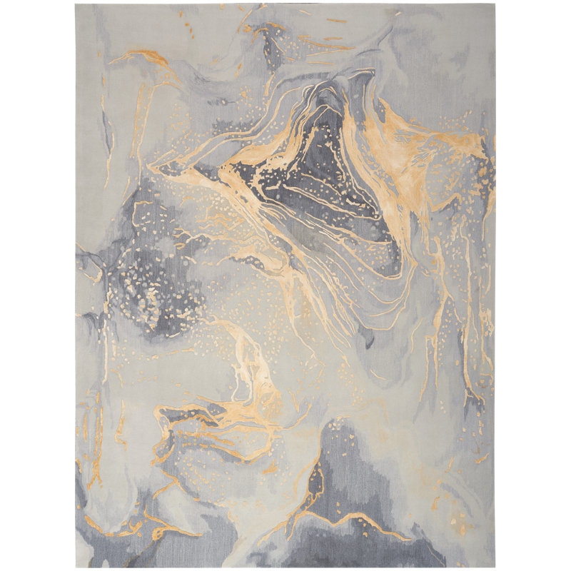 Prismatic Dreams Hand-Tufted Wool Blend 8' x 10' Gray Rug