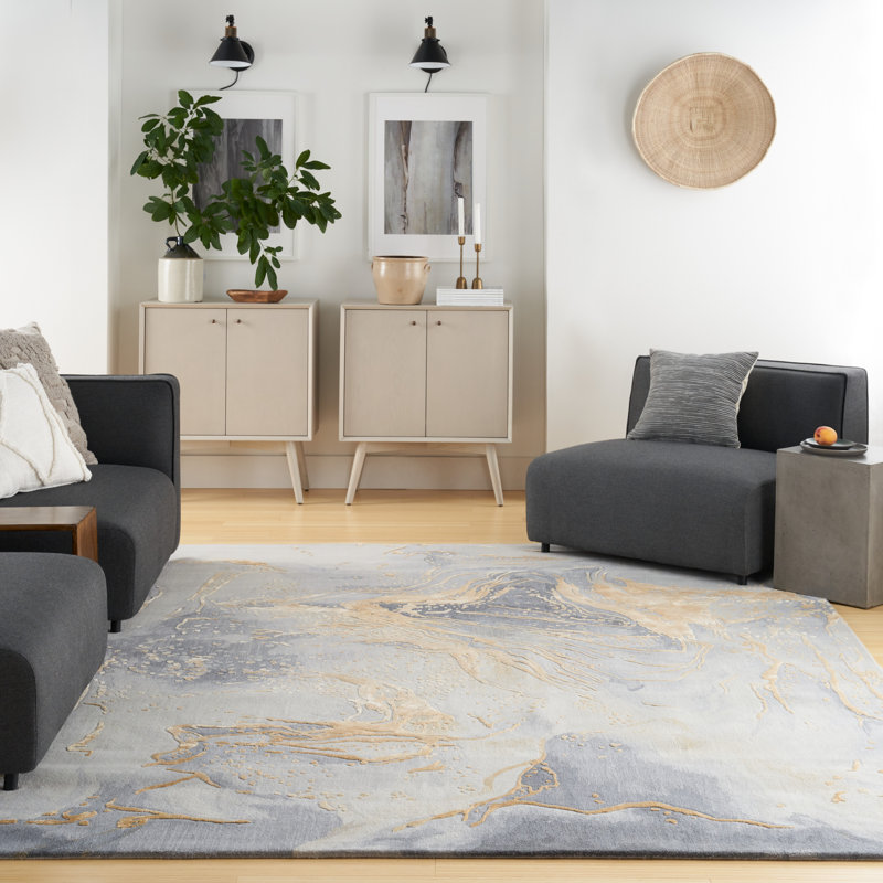 Prismatic Dreams Hand-Tufted Wool Blend 8' x 10' Gray Rug