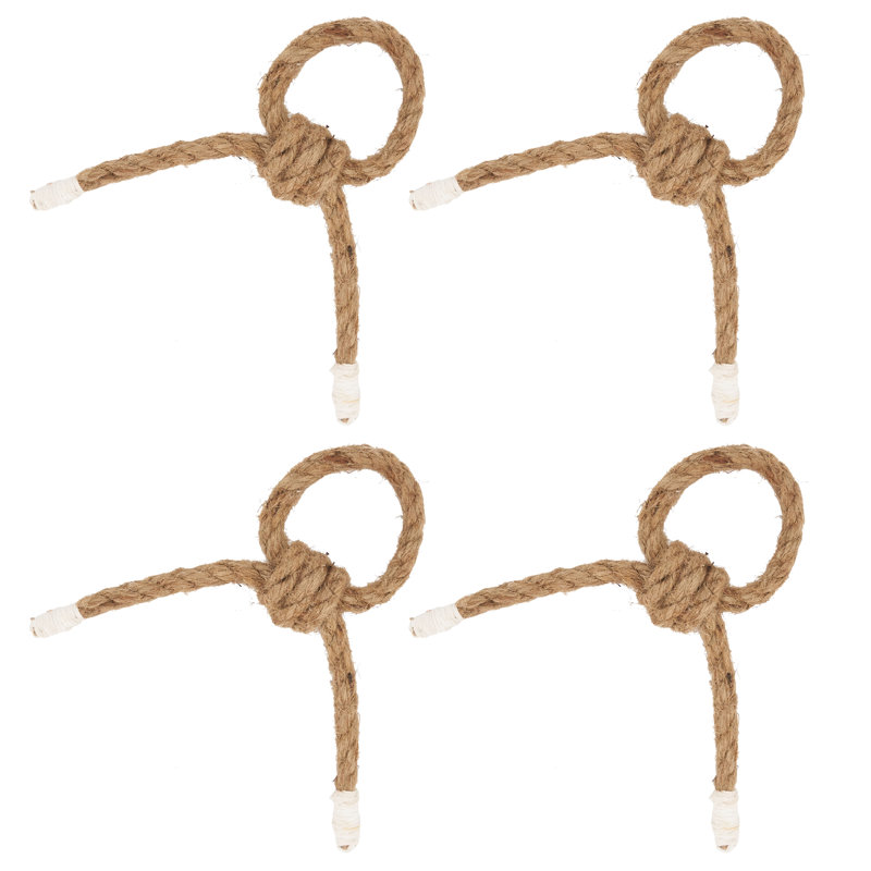 Natural Knotted Rope Napkin Rings Set of 4