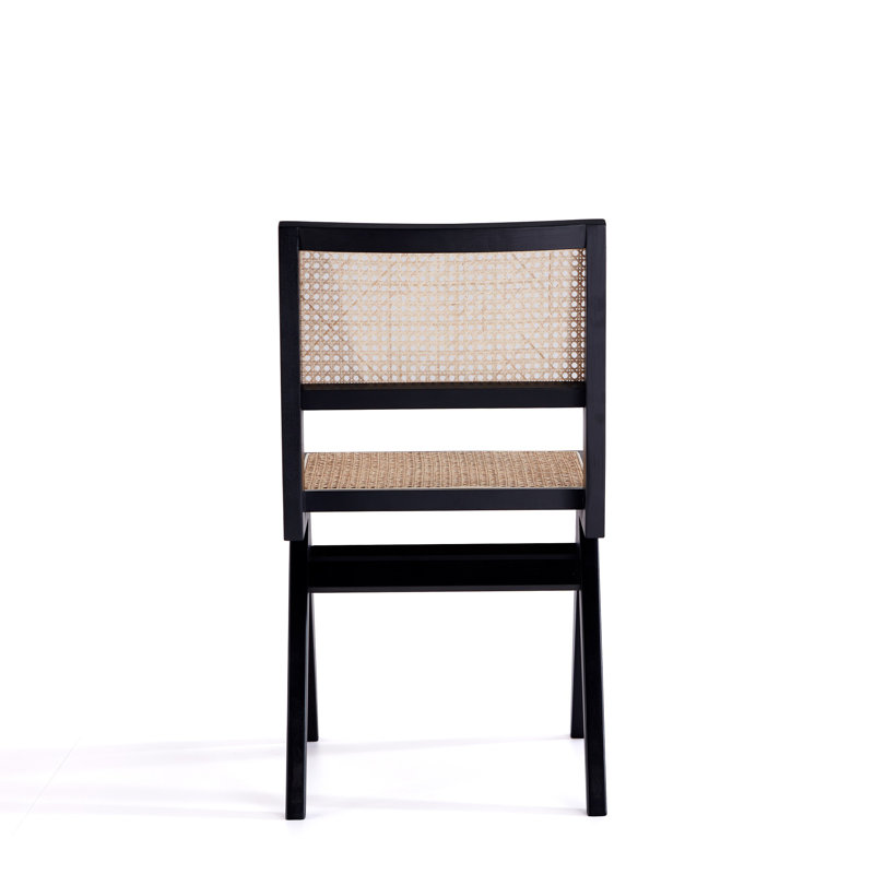 Hamlet Black and Natural Cane Wood Side Chair - Set of 4