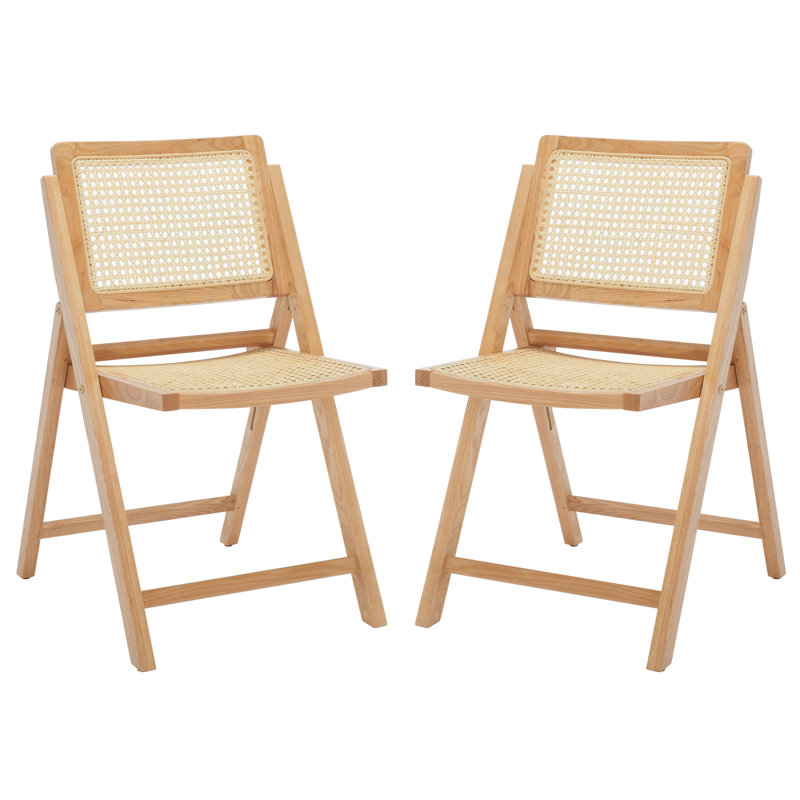 Desiree Natural Ash Wood and Rattan Folding Dining Chair