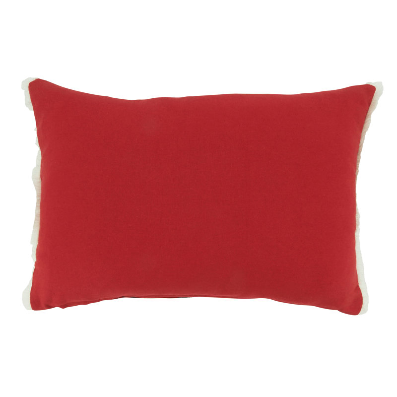 Red and Green Plaid Polyester Sleigh Design Throw Pillow