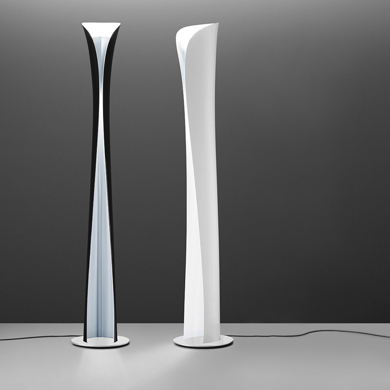 Cadmo Adjustable Black & White LED Floor Lamp with Dual Light Source