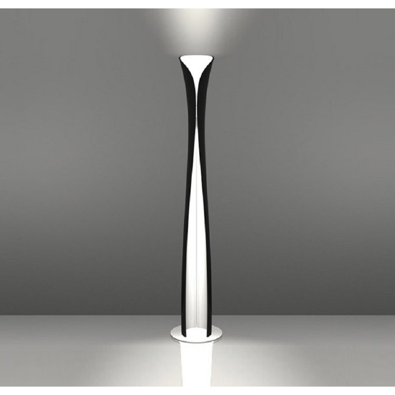 Cadmo Adjustable Black & White LED Floor Lamp with Dual Light Source