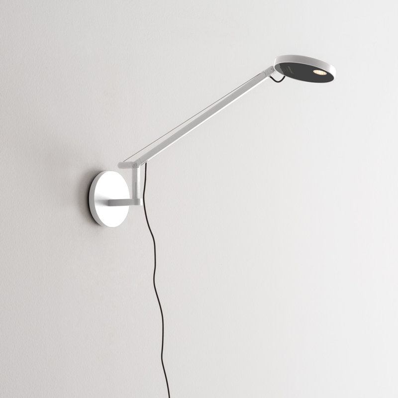 Matte Black Dimmable LED Swing Arm Wall Lamp with Adjustable Head