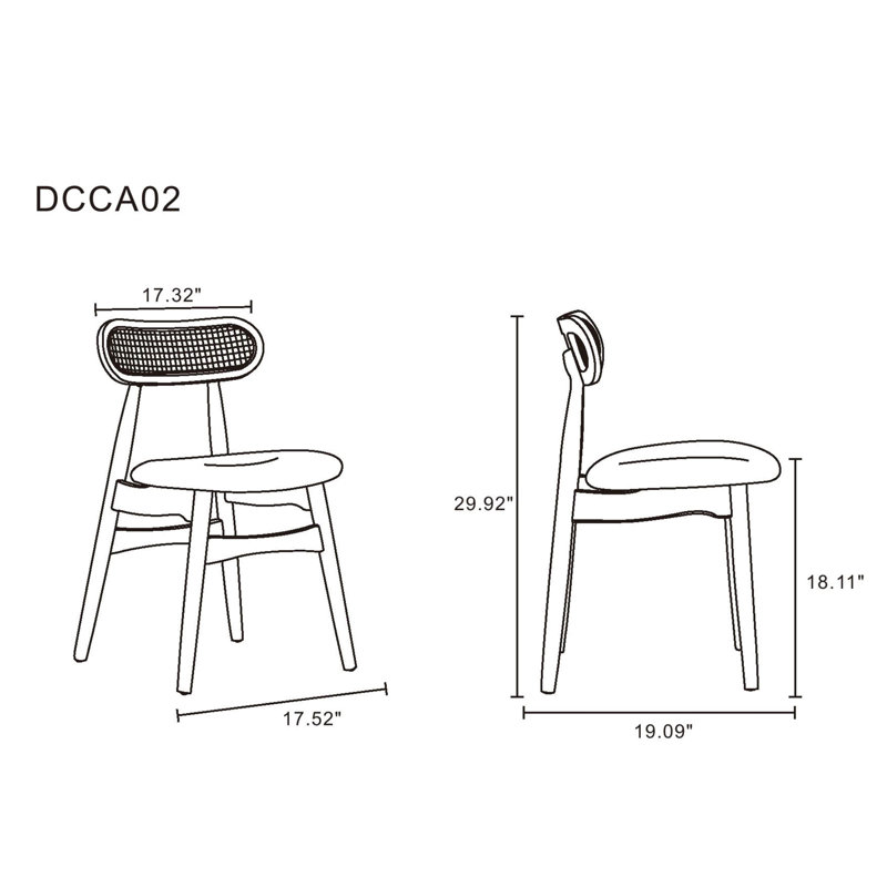 Colbert High-Back Black Wood and Cane Side Chair