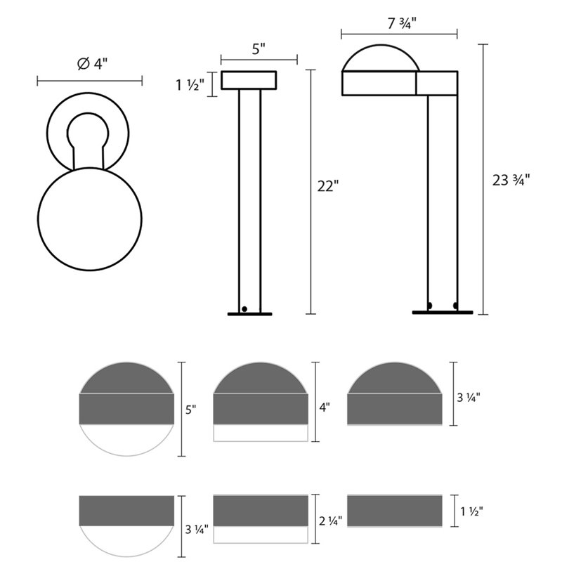 Bronze LED Pathway Bollard Light with Clear Lens