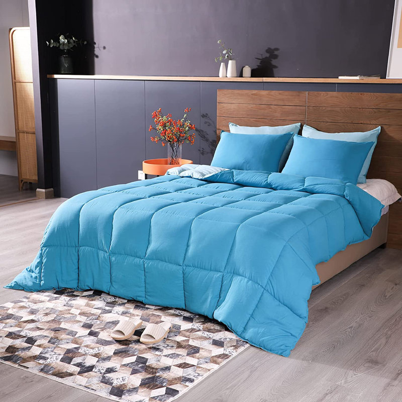 Teal and Blue Reversible Queen Duvet Set