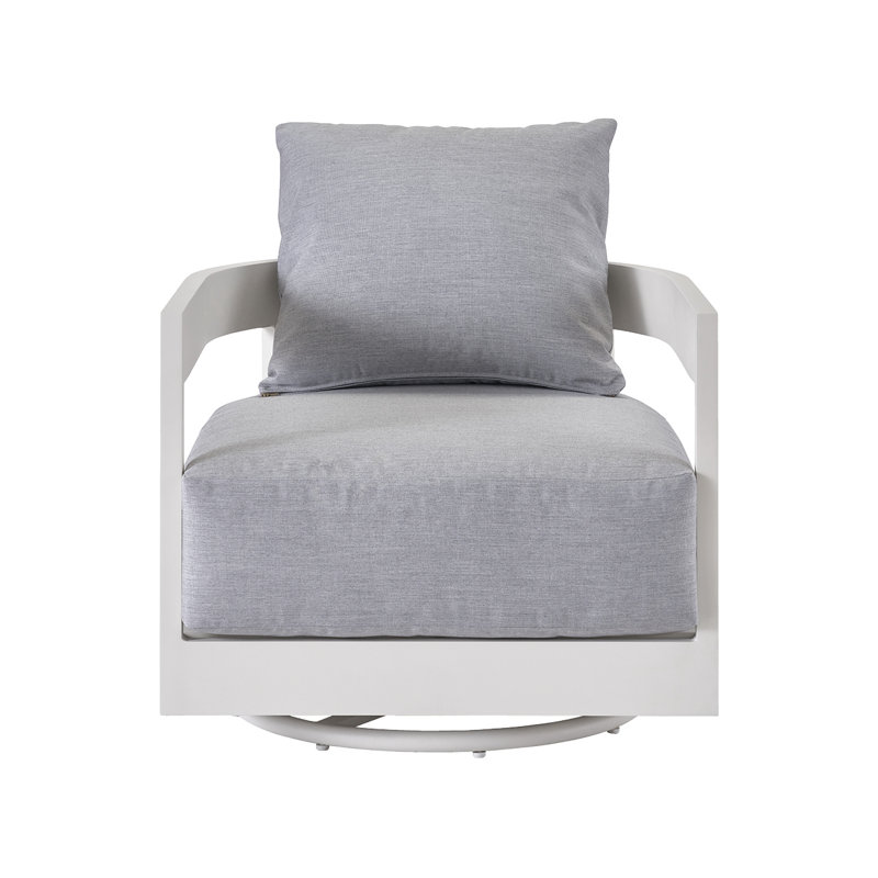 South Beach Gray Swivel Lounge Chair with Sunbrella Cushions