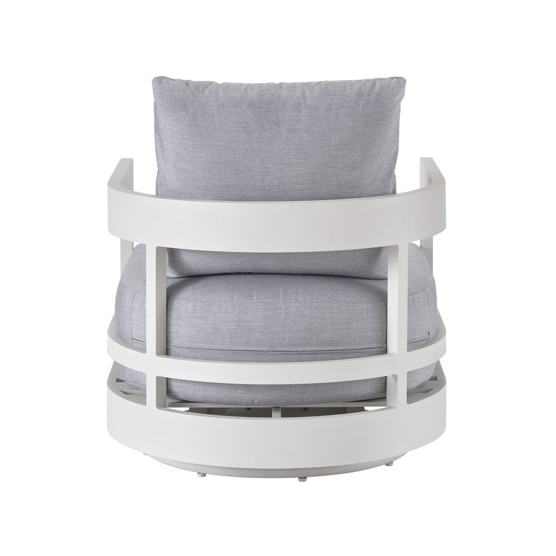 South Beach Gray Swivel Lounge Chair with Sunbrella Cushions