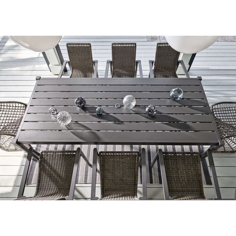 Gray Woven Wicker Outdoor Dining Armchair