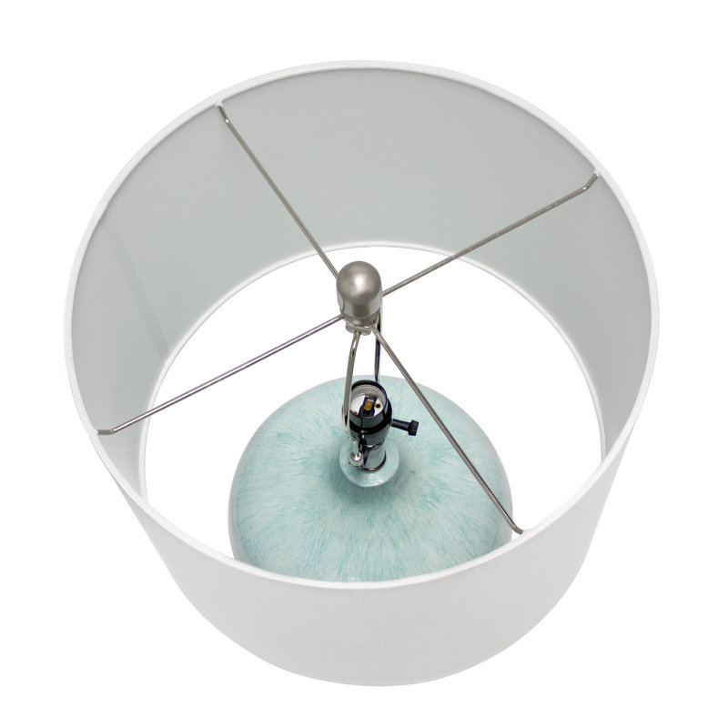 Coastal Pottery Sea Glass Sand Northshore 16" Table Lamp, Aqua/Brown/White