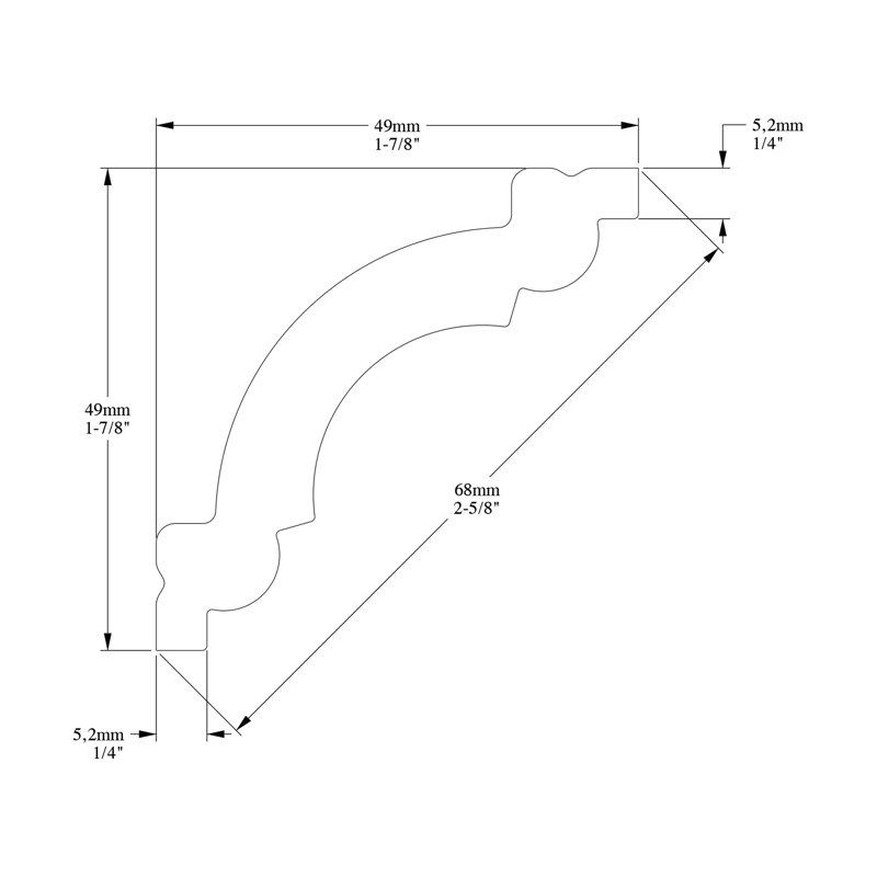 Primed White Polystyrene Crown Moulding 78'' Length