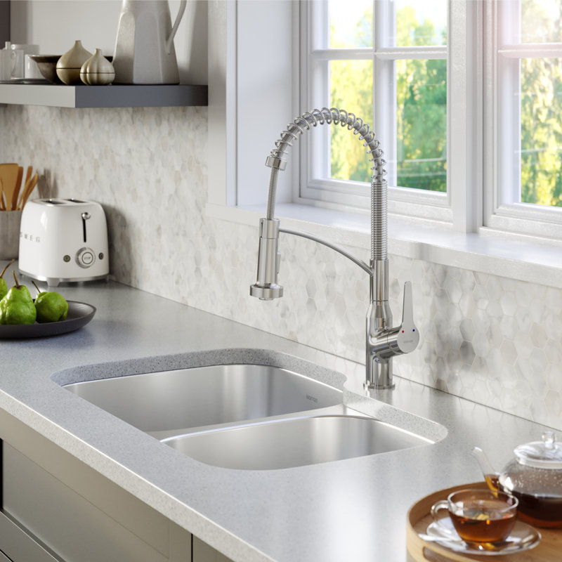 Stainless Steel 31.5'' Double Bowl Undermount Kitchen Sink Kit