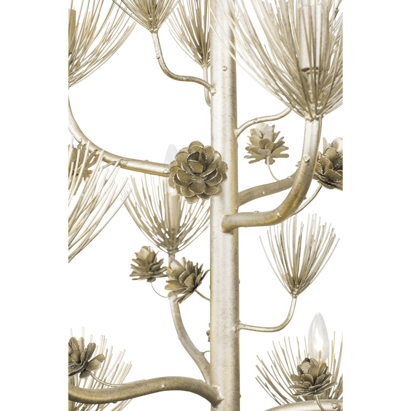 Zen Gold Hand-Forged 9-Light Tiered Chandelier