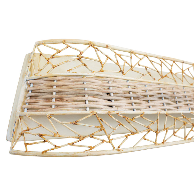 Cayman Coastal White 31.5" LED Bath Vanity Light with Natural Accents
