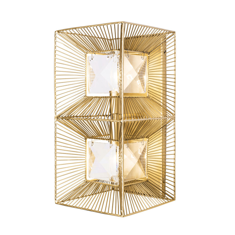 Arcade French Gold 14" Handcrafted Crystal Sconce