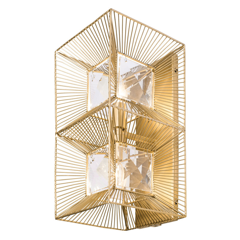 Arcade French Gold 14" Handcrafted Crystal Sconce