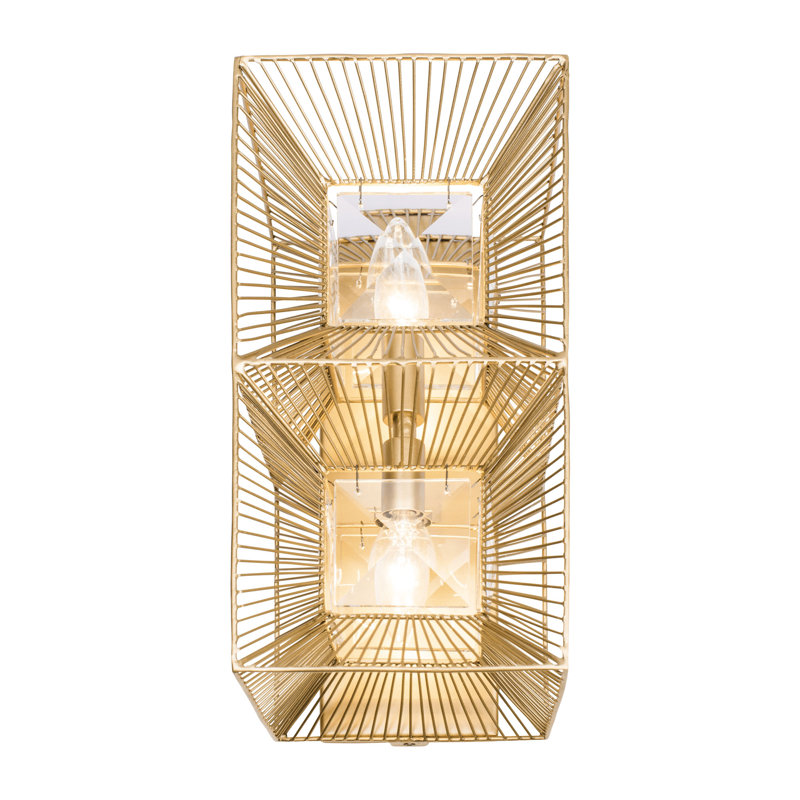 Arcade French Gold 14" Handcrafted Crystal Sconce