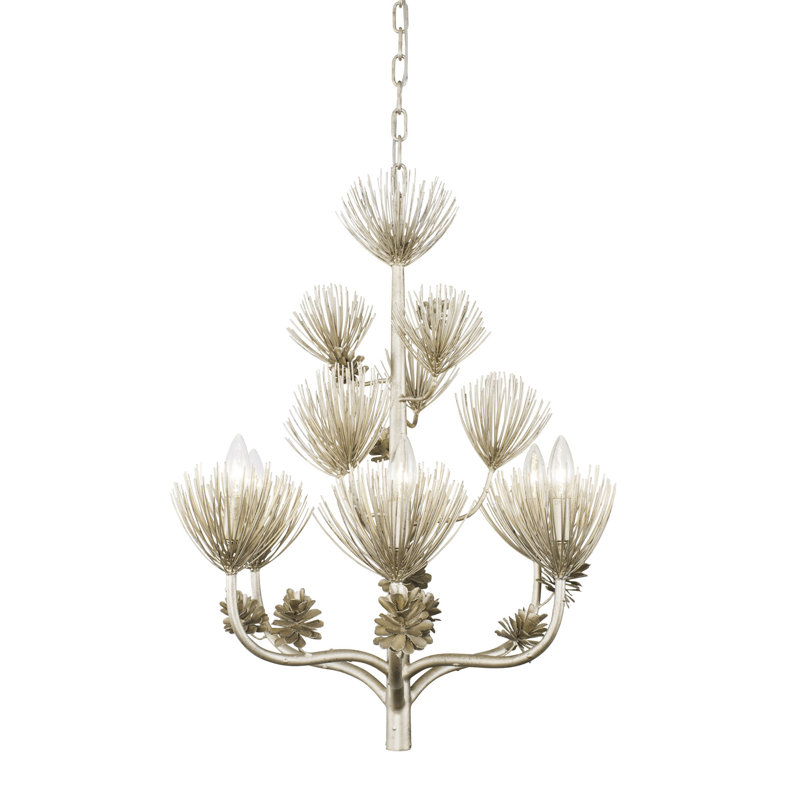 Zen Gold 24" Recycled Steel Tiered Chandelier