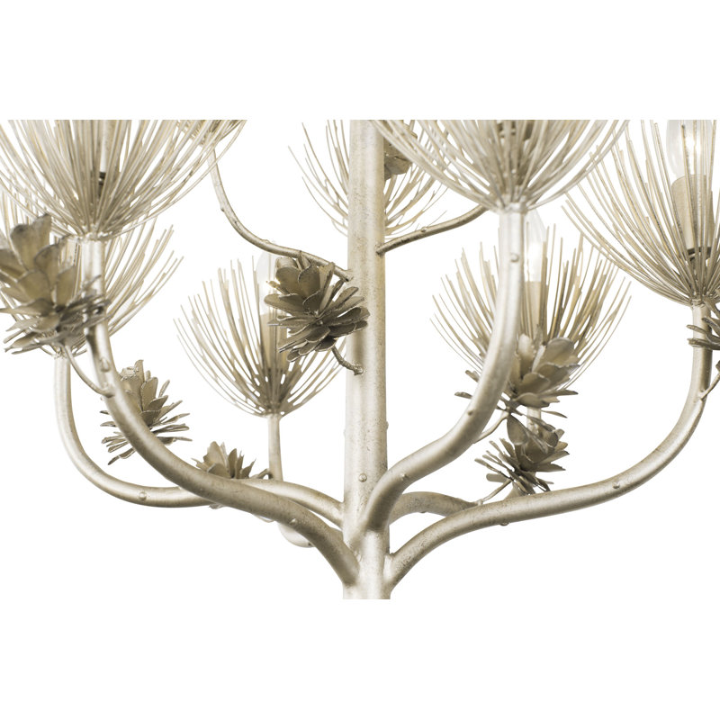Zen Gold 24" Recycled Steel Tiered Chandelier