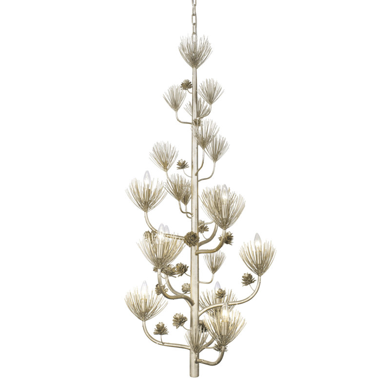 Zen Gold Hand-Forged 9-Light Tiered Chandelier