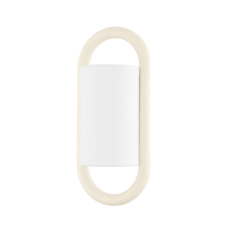 Elegant Textured Cream Wall Sconce with Belgian Linen Shade