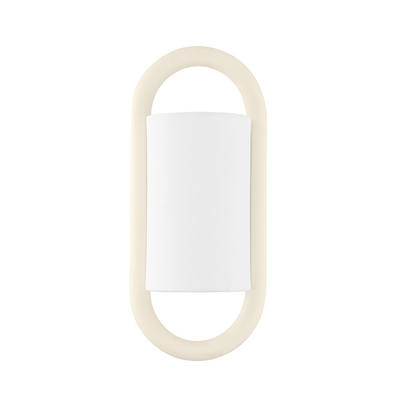 Elegant Textured Cream Wall Sconce with Belgian Linen Shade