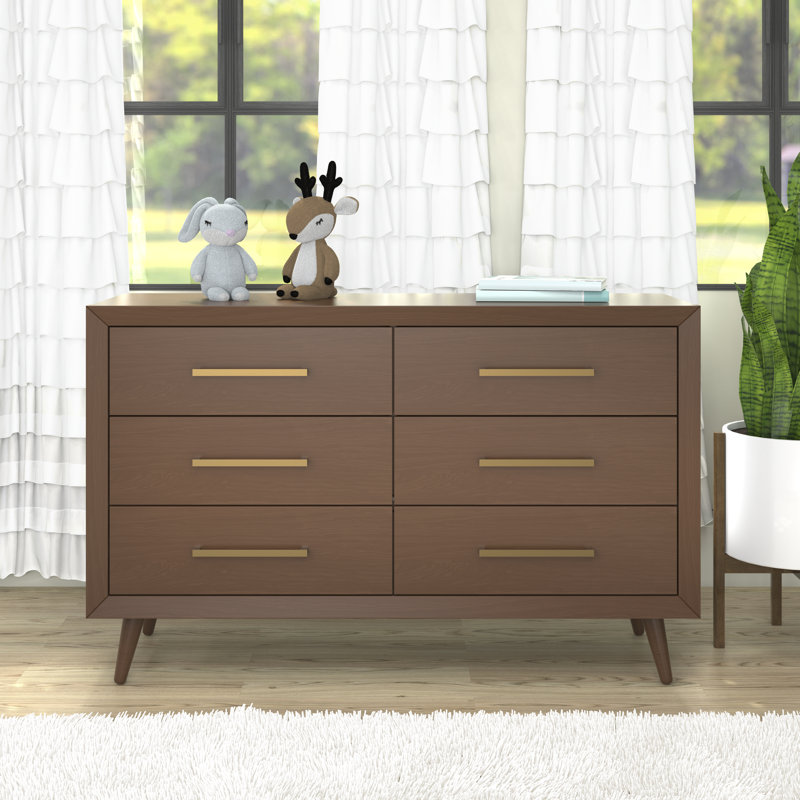 Cranbrook Toasted Chestnut Mid-Century Double Nursery Dresser