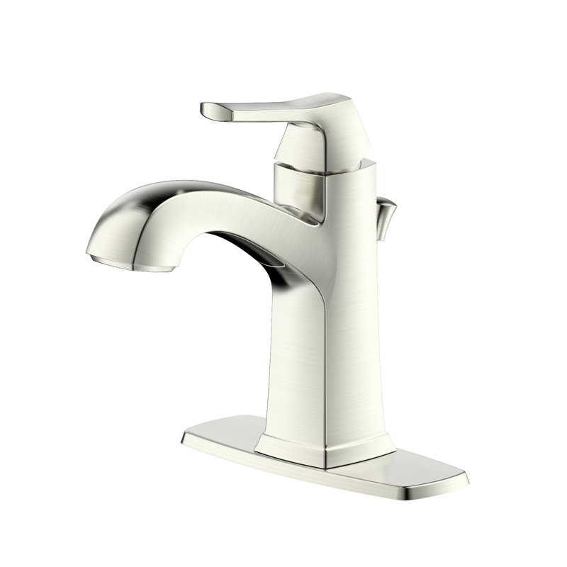 Brushed Nickel Single Handle Centerset Bathroom Faucet