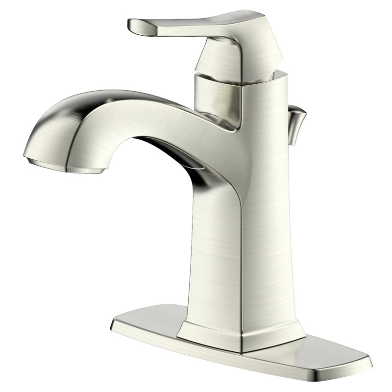 Brushed Nickel Single Handle Centerset Bathroom Faucet