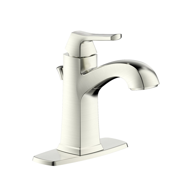 Brushed Nickel Single Handle Centerset Bathroom Faucet