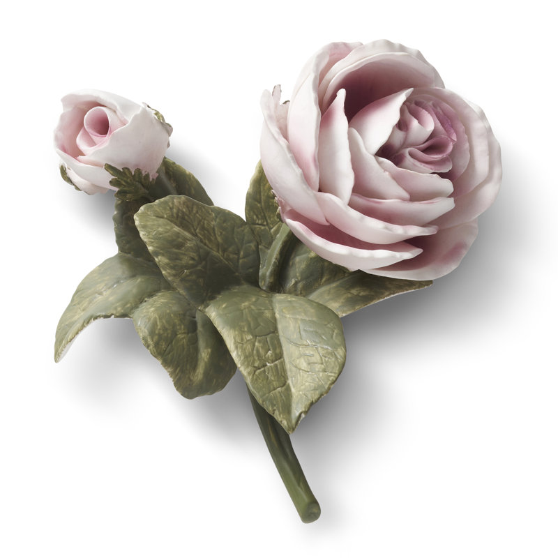Handmade Dusty Pink Porcelain Rose Sculpture