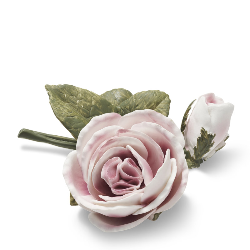Handmade Dusty Pink Porcelain Rose Sculpture