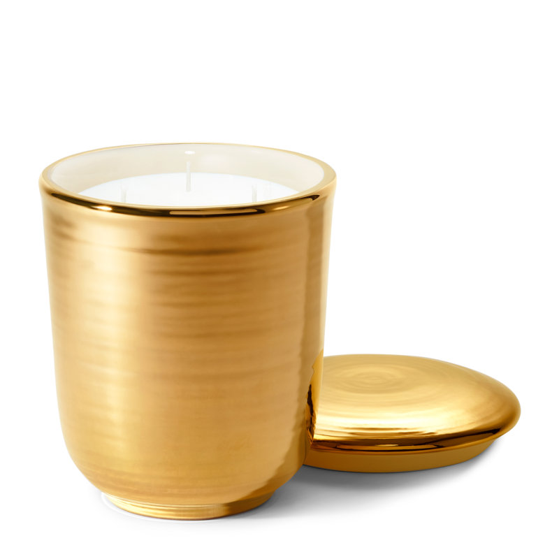 Handmade Gold Paraffin Scented Candle with Lid