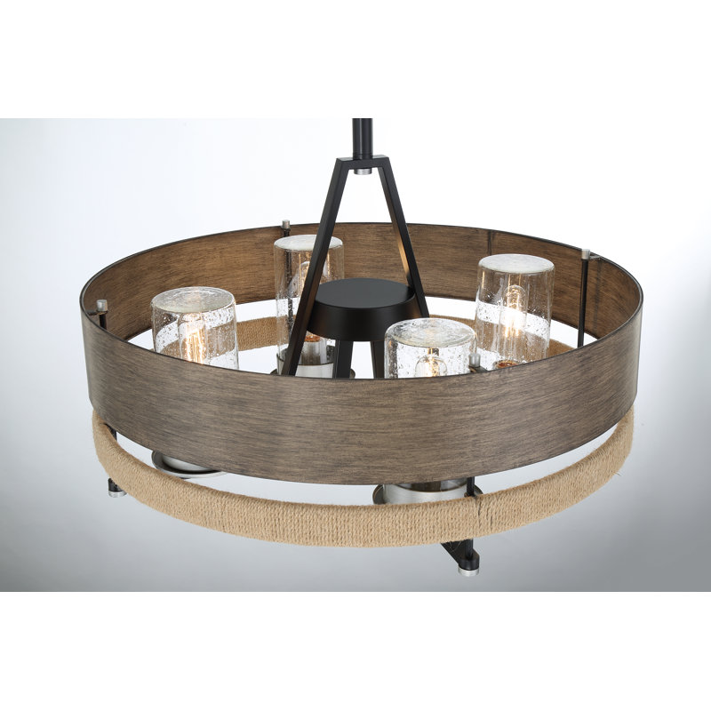 Silver Creek 24" Stone Grey & Brushed Nickel 4-Light Outdoor Pendant
