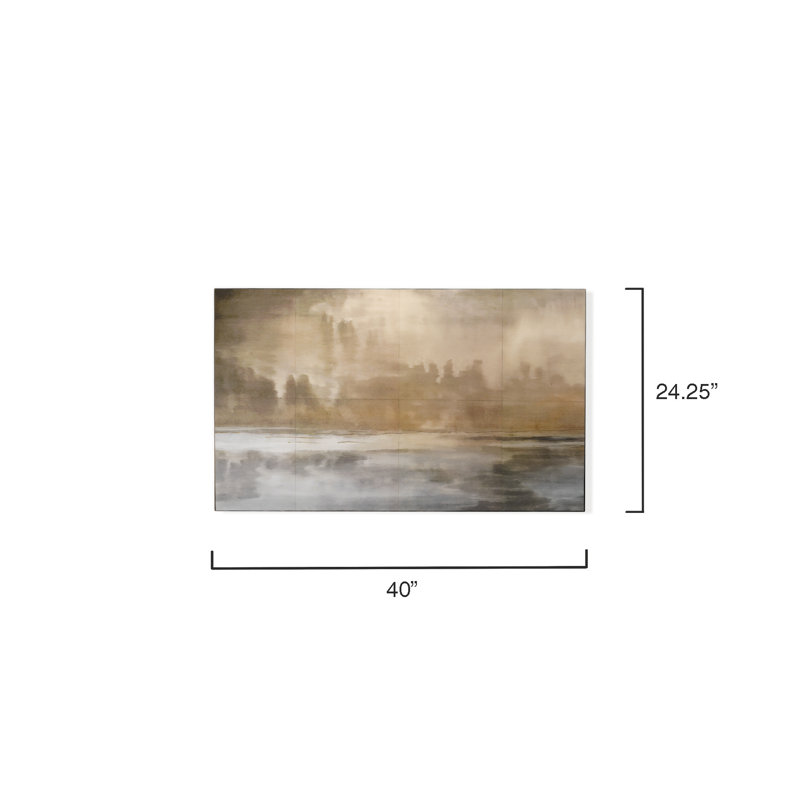 Taupe and Slate Lacquer Cloudscape Wall Art