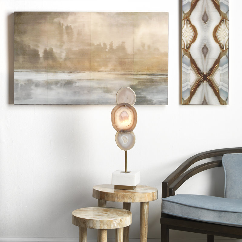 Taupe and Slate Lacquer Cloudscape Wall Art