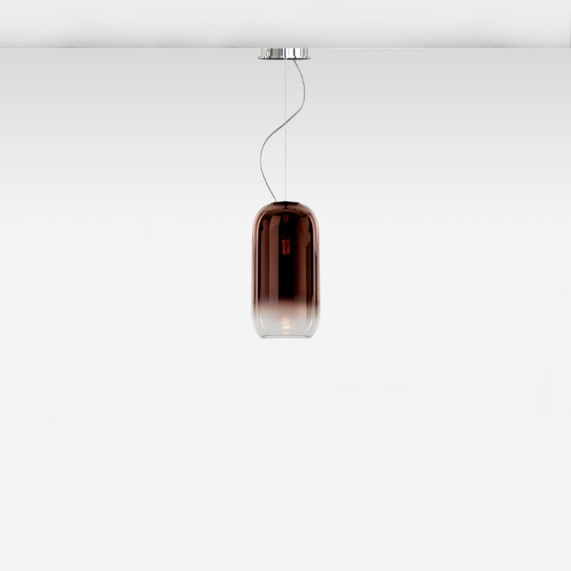 Gople Mini Copper LED Handblown Glass Pendant Light