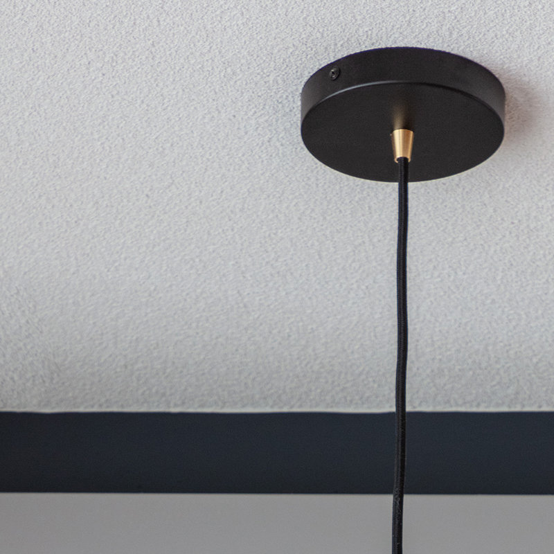 Enno Mini 6.85" High Black and White Glass Pendant Light