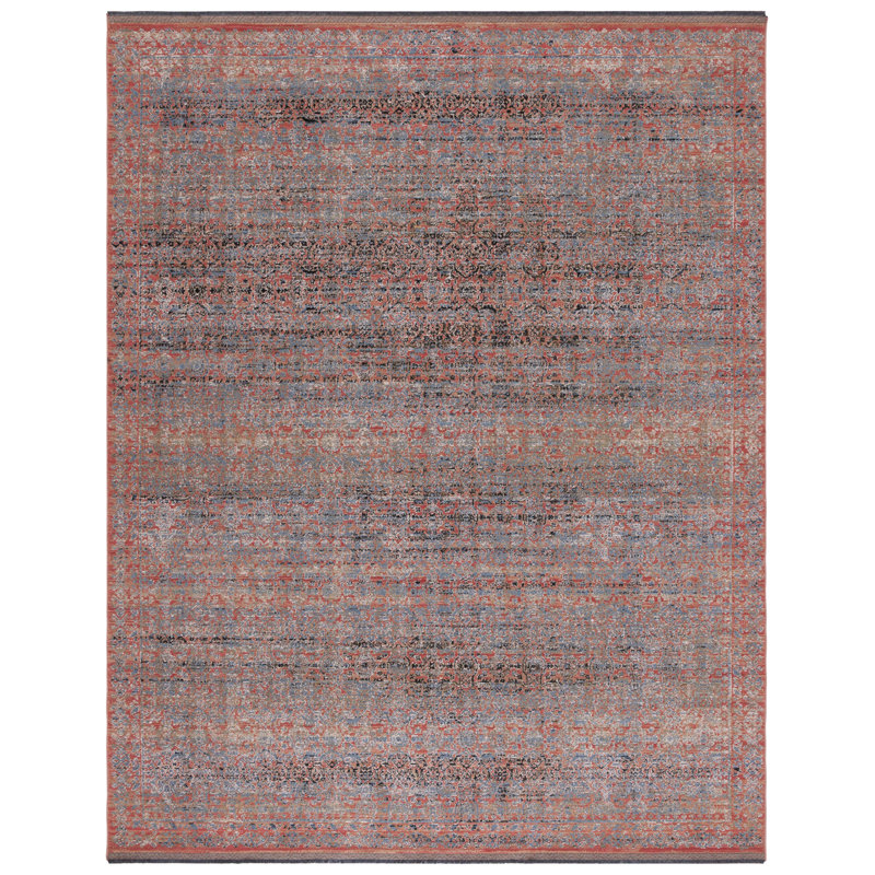 Hand-Knotted Blue & Green Wool-Synthetic Blend 4' x 6' Area Rug