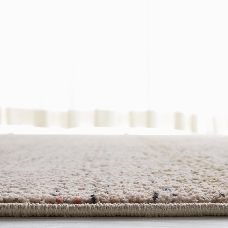 Ivory & Light Olive Hand-Knotted Wool Blend 4' x 6' Area Rug