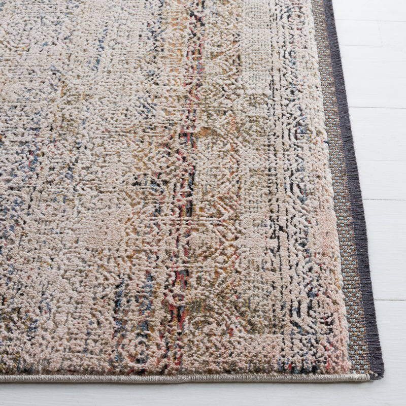 Ivory & Light Olive Hand-Knotted Wool Blend 4' x 6' Area Rug