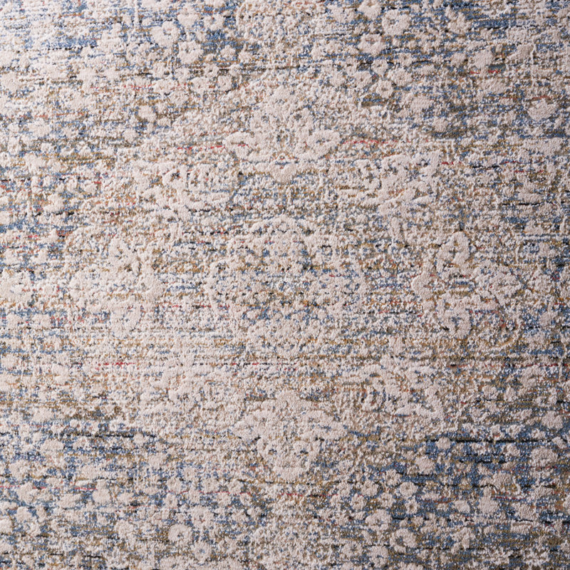 Ivory and Light Olive Hand-Knotted Wool Blend 5'3" x 7'6" Area Rug