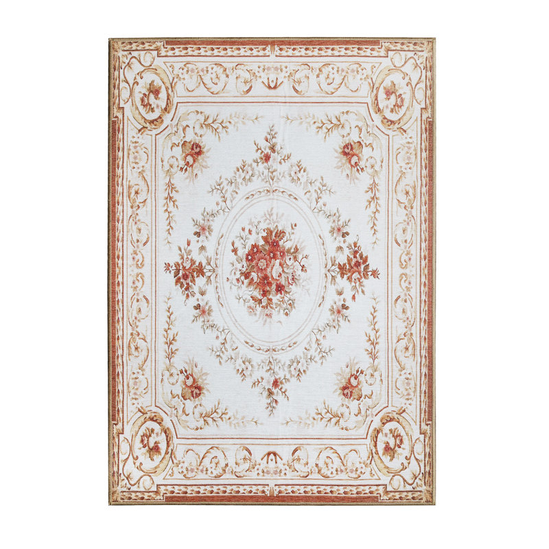 Blue Synthetic Washable Non-slip 5' x 7' Area Rug