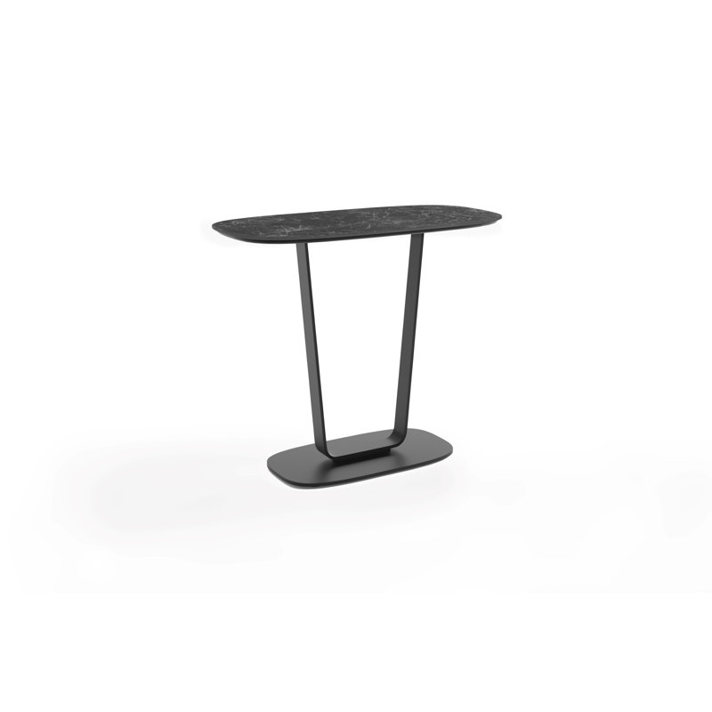Nimbus Black Porcelain and Steel End Table with Storage